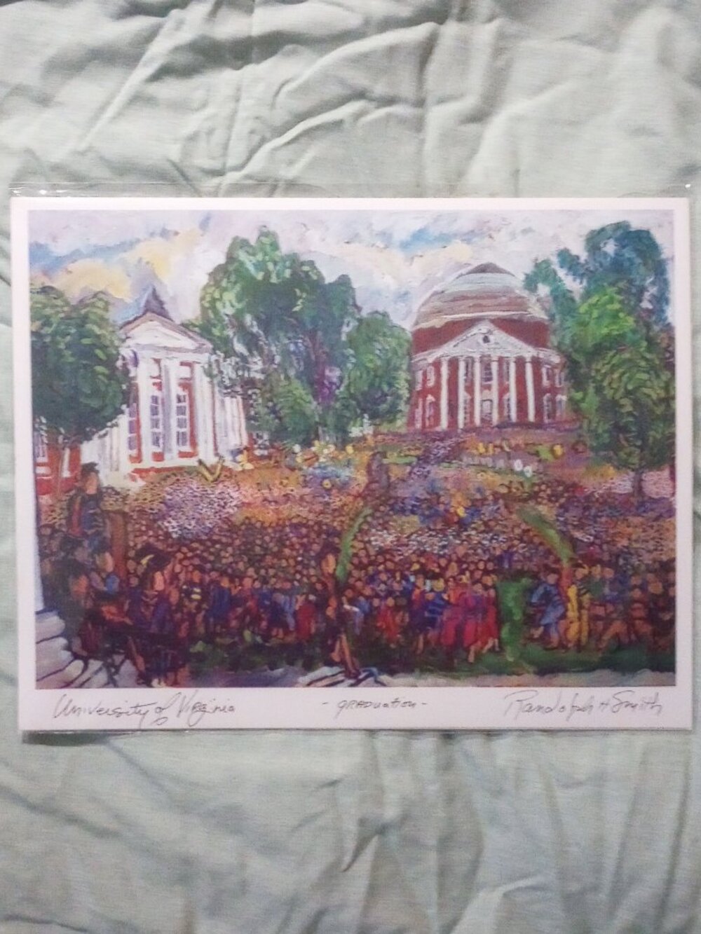 Randy Smith 14" x 11" Print, "University of Virginia Graduation," New in Sleeve